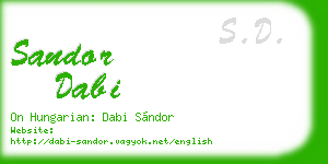 sandor dabi business card